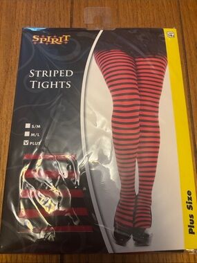 Spirit Red and Black Striped Costume Tights